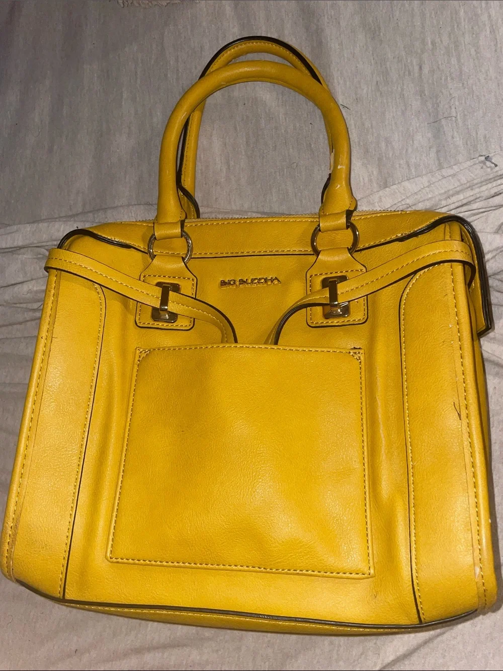 Big Buddha Yellow Pocket Front Tote